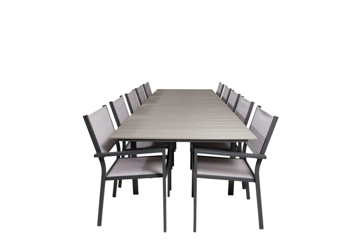 Levels Matgrupp Utomhus 225-325 cm Rektangulär med 10 Copacabana Utestolar - Grå