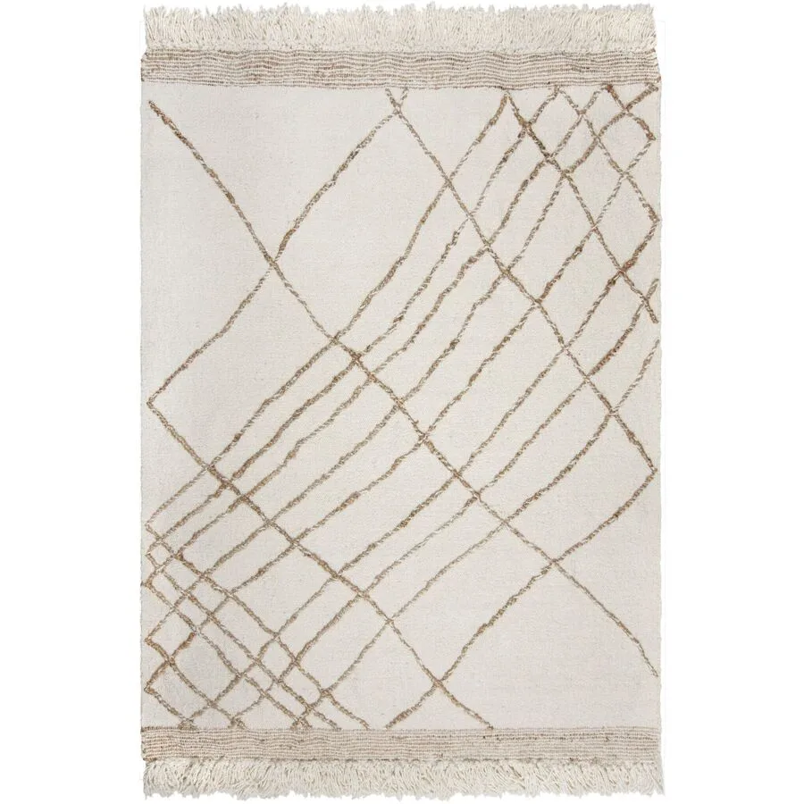 Teppich Vonax natur Einfarbig Mischgewebe 120 x 170 cm