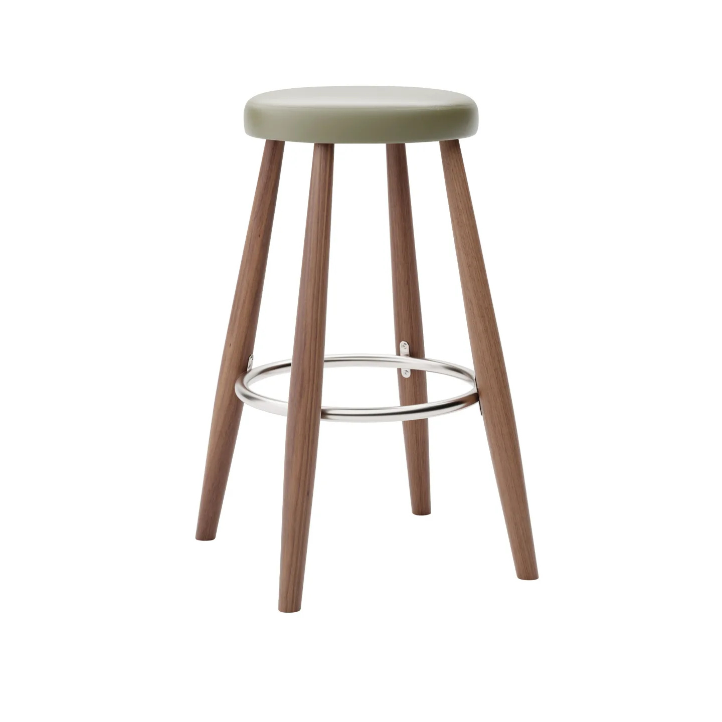 Carl Hansen - CH58 Low Stool, Oljad Valnöt, Lädergrupp A Loke - 7240 - Barstolar - Hans J. Wegner - Träfärgad - Läder/Metall/Trä