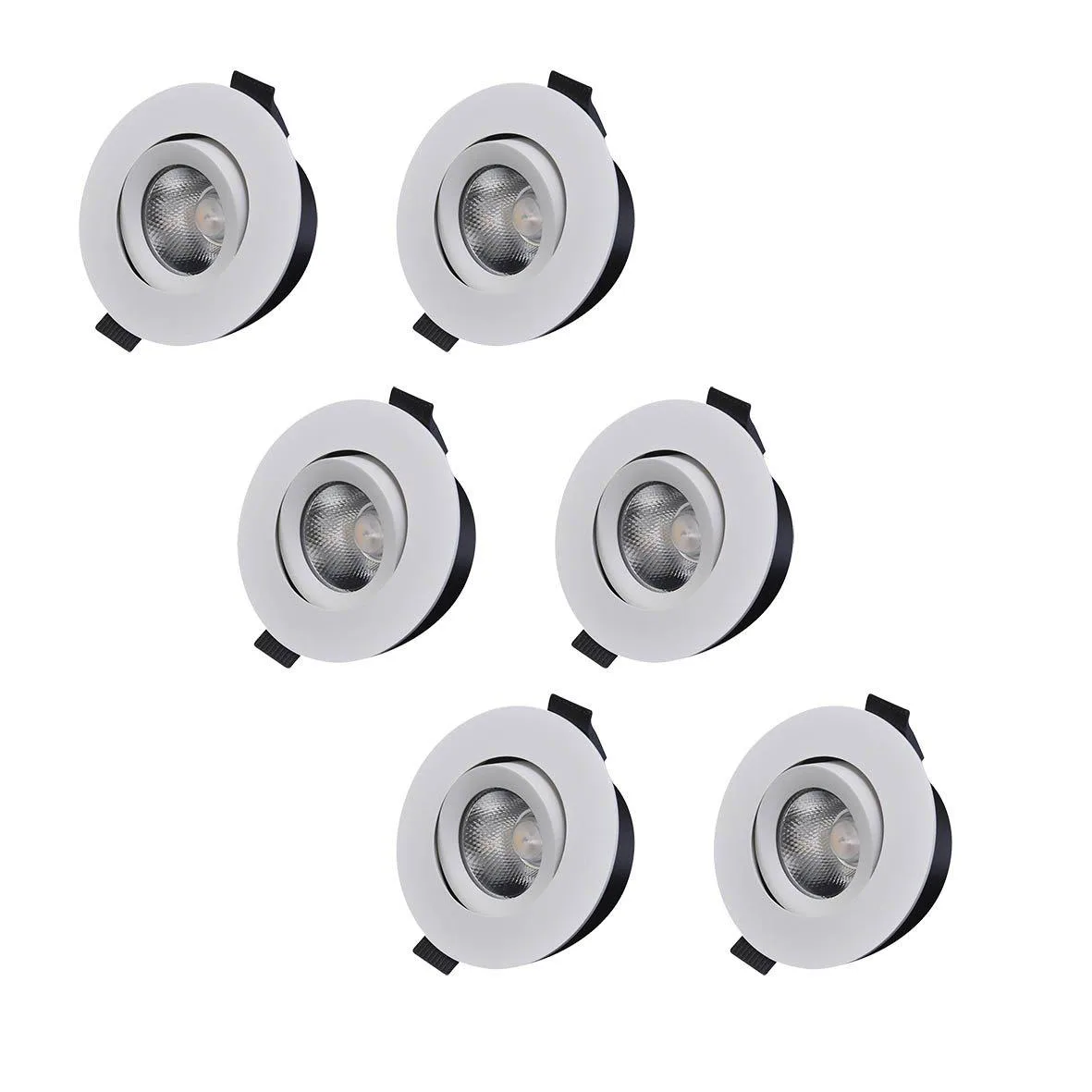 Designlight - D-007 Downlight 3000K 6-pack - Infälld spotlight - Vit