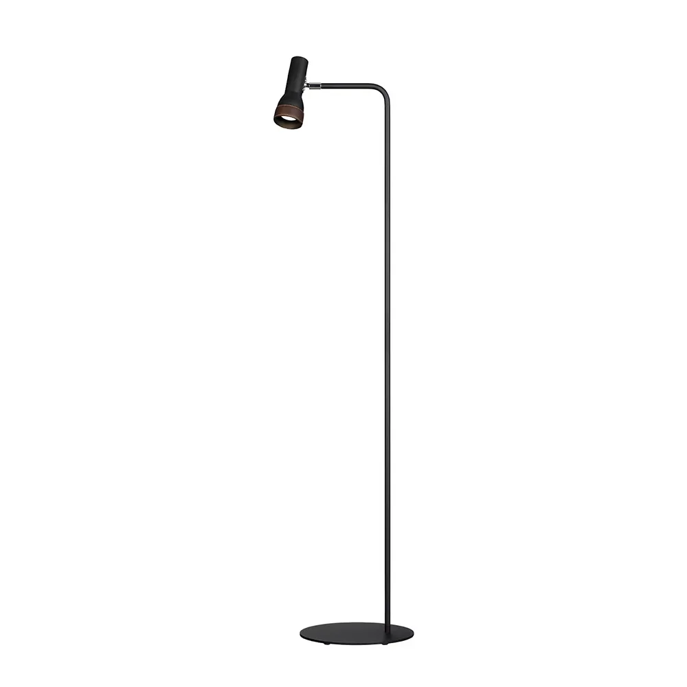 Örsjö Talk Golvlampa Svart struktur/brunt läder