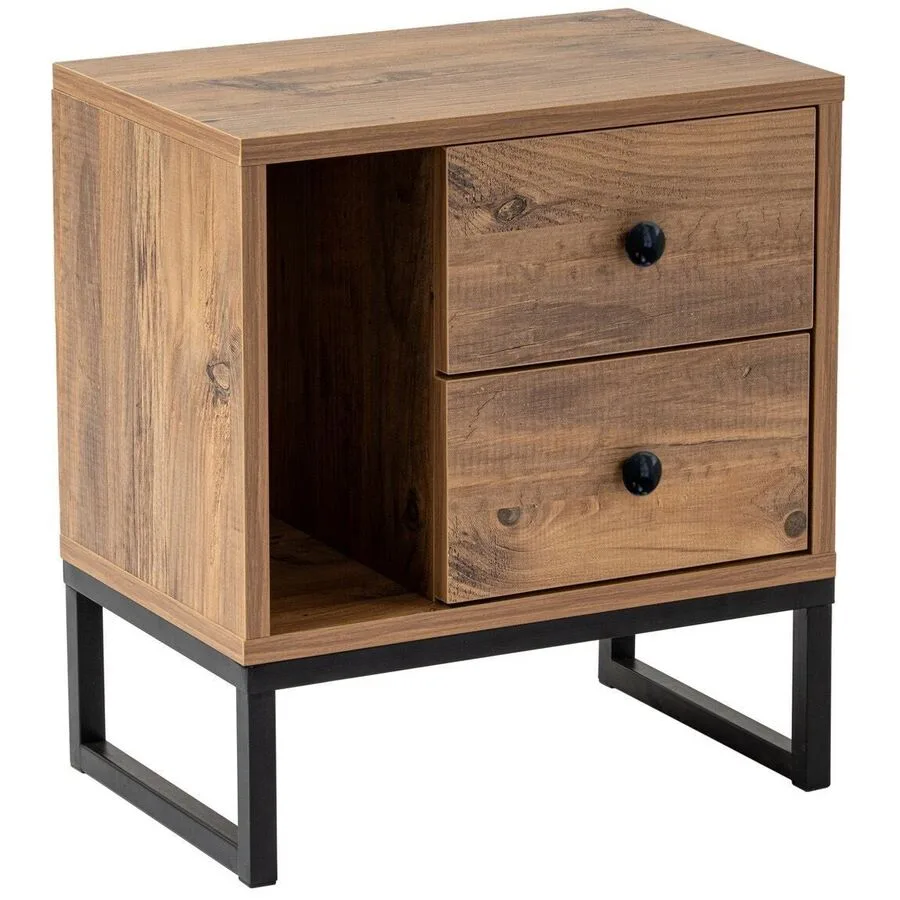 Nachttisch Uyumak Grau Melaminbeschichtete Spanplatte B 45.2 H 50 cm