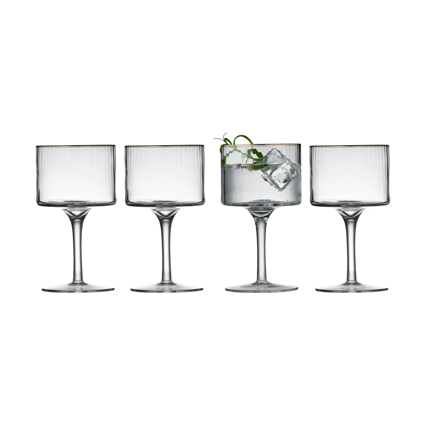 Lyngby Glas Palermo Gold Gin & Tonicglas 32 cl 4er Pack Klar-gold