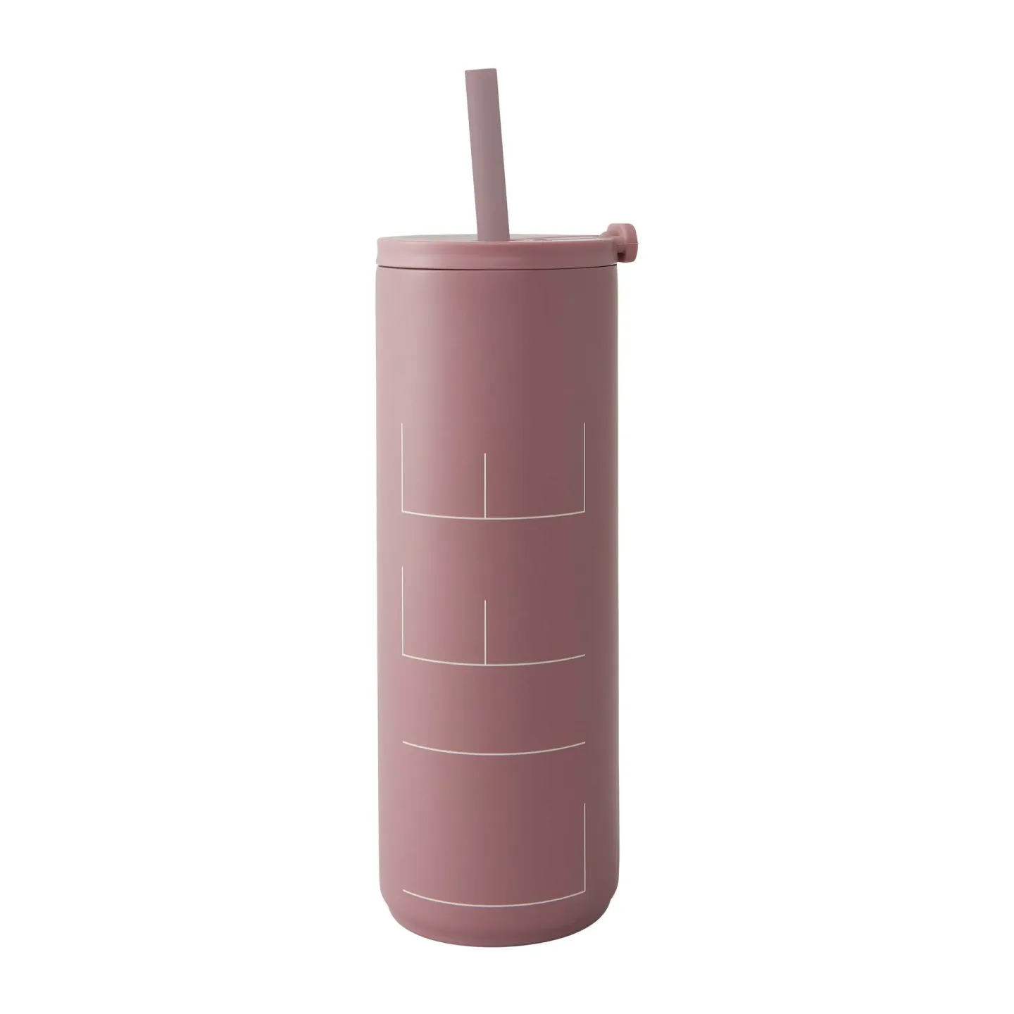 Design Letters Travel Life Thermosbecher mit Strohhalm 50cl Ash rose