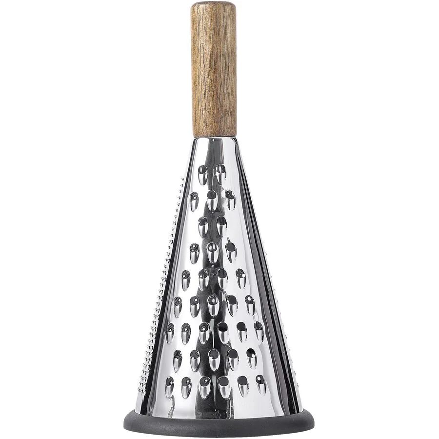 Reibe Wipe schwarz Edelstahl/holz B 27.3 cm - Farbe: schwarz / chrom / braun
