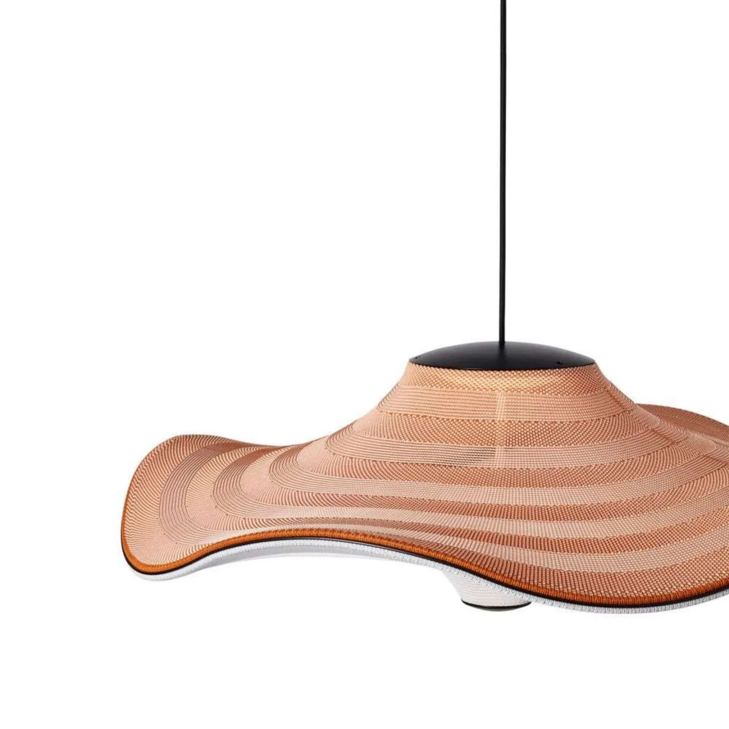 Flying Ø96 LED Pendelleuchte Light Terracotta - Made By Hand - Schlafzimmer - Stoff / Textil