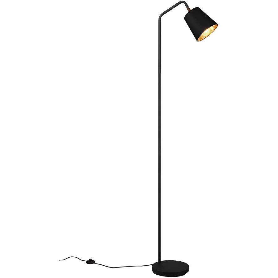 Stehlampe Seric Schwarz Metall 22 cm 148 cm - Farbe: Schwarz matt
