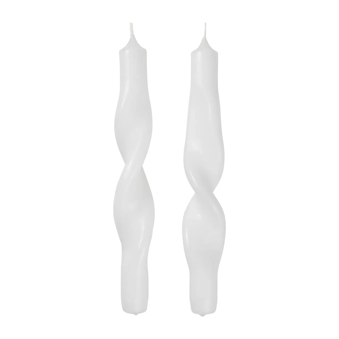 Broste Copenhagen Twist twisted candles gedrehte Kerze 23cm 2er Pack Pure white