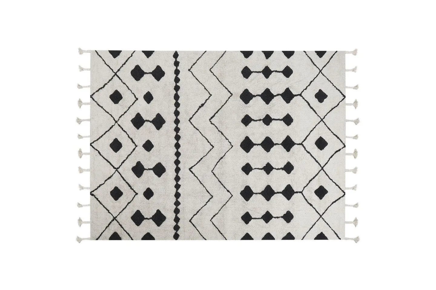 Khemisset Bomullsmatta 160x230 cm - Svart/Vit