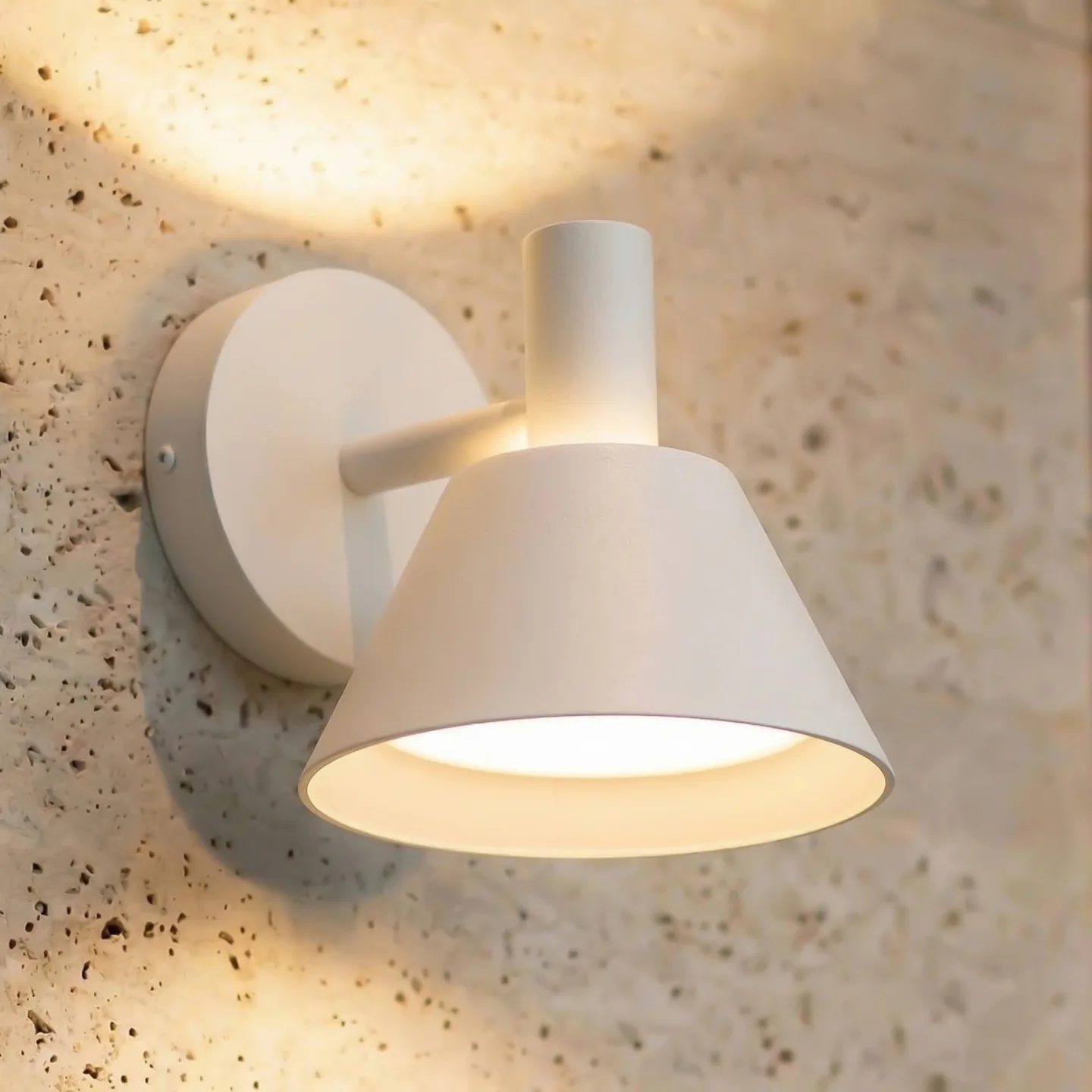 Tabena LED-Außenwandleuchte, weiß matt, IP44, CCT - Lucande - Modern - Aluminium - Rund