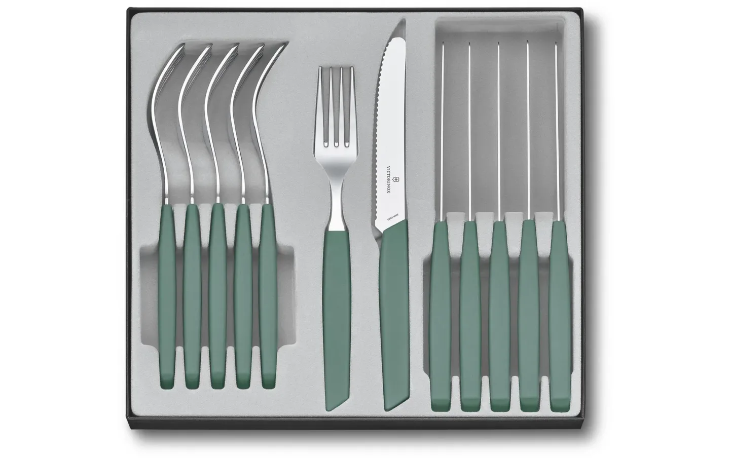 Alltron Besteck-Set Swiss Modern, 12-teilig, Salbeigrün Von Victorinox Grün | Schubiger Möbel