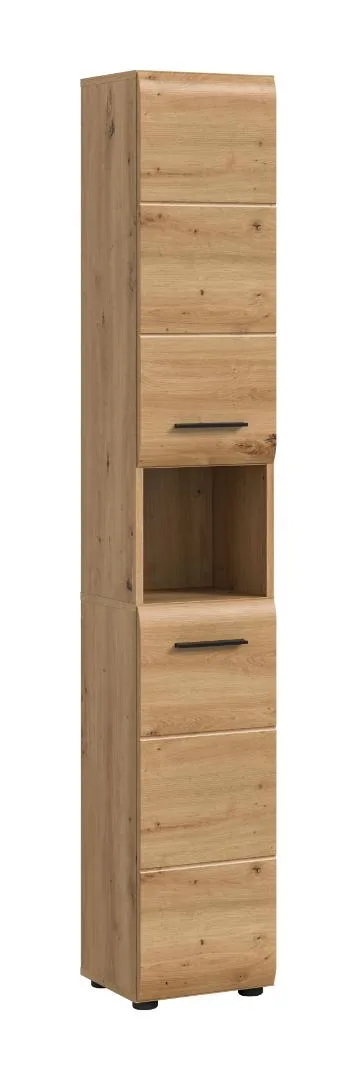 Ice Hochschrank Bad 2 Türen, 1 Regal Eiche Dekor.