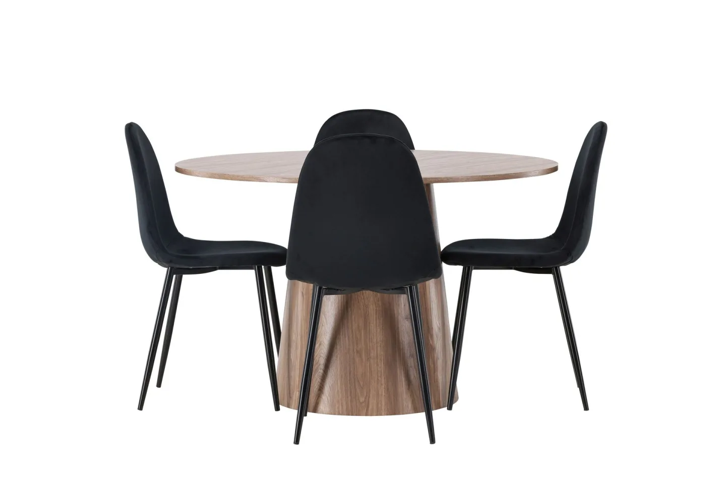 Lanzo Matgrupp 120 cm Rund med 4 Polar Stolar - Natur