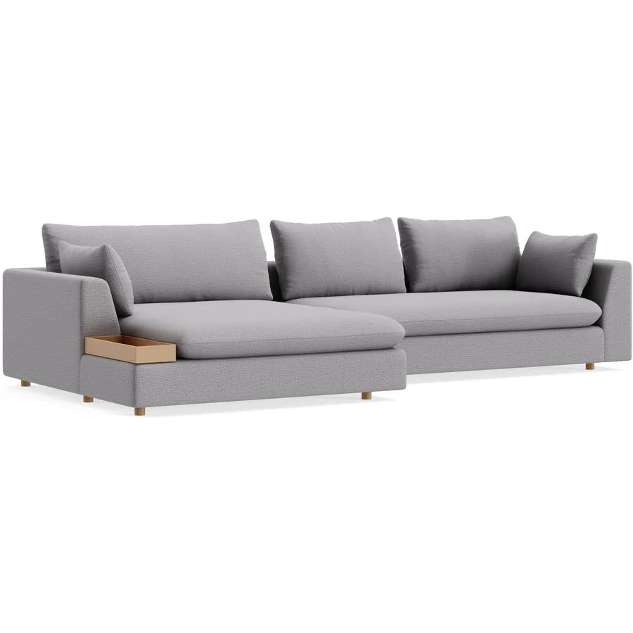 Ecksofa Milou Links Stoff graubeige B 334 T 165 cm - Möbel Konfigurator: Traummöbel individuell zusammenstellen