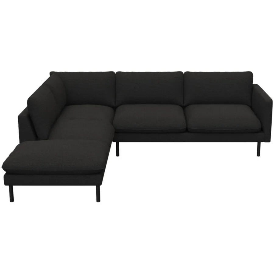 Sofa Valentino Links Stoff dunkelgrau B 262 T 222 cm