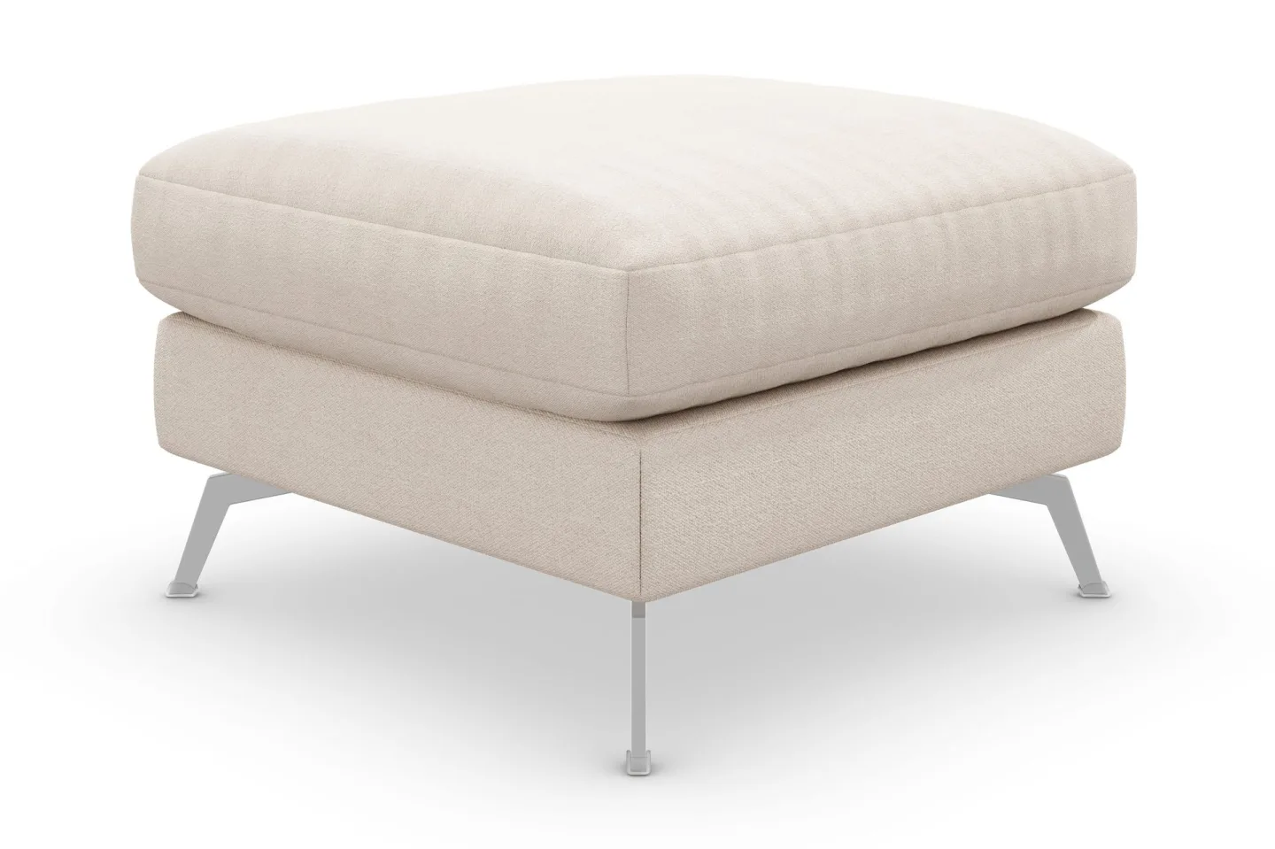 Ocean Lyx Fotpall - Beige/Krom