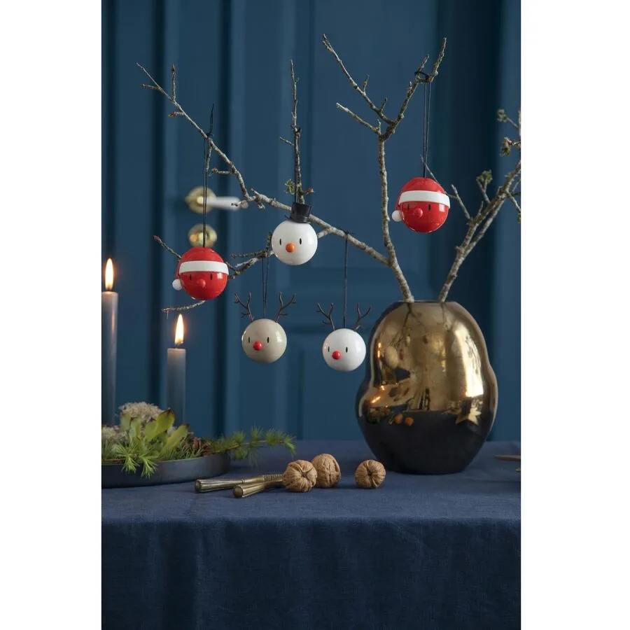 Weihnachtskugel Hoptimist Weiss Kunststoff