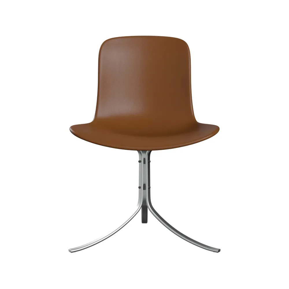 Fritz Hansen PK9 stol Leather aura walnut-steel