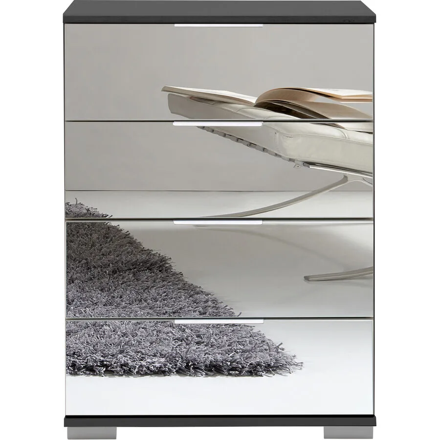 Nachttisch Peyton C Spiegelglas Holzwerkstoff B 52 H 74 cm