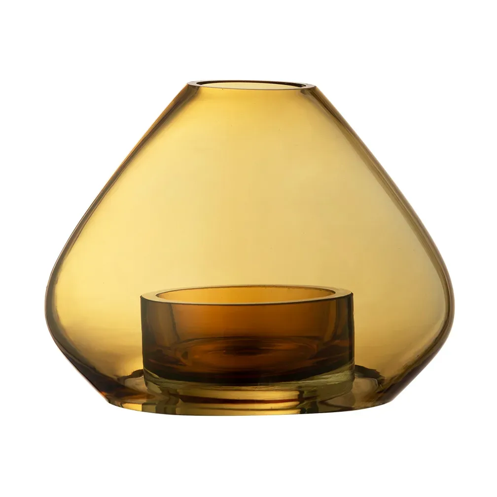 AYTM Uno Laternen-Vase 12cm Bernstein