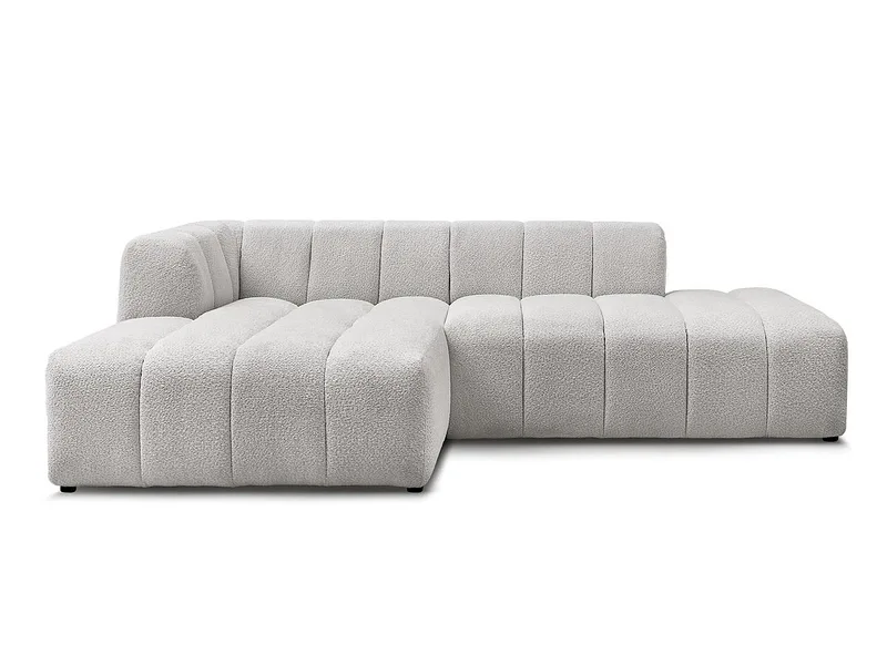 Ecksofa BOBOCHIC ANNECY Boucle-Stoff hellgrau
