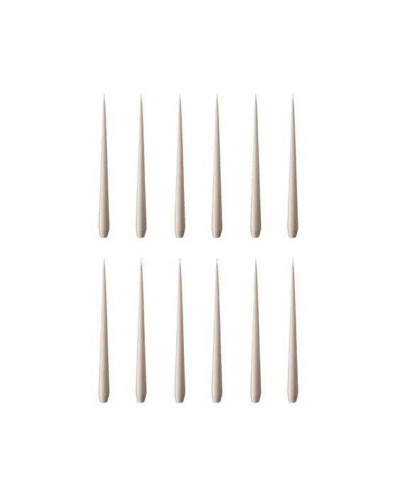 Taper Candles Linen Grey 12-pack