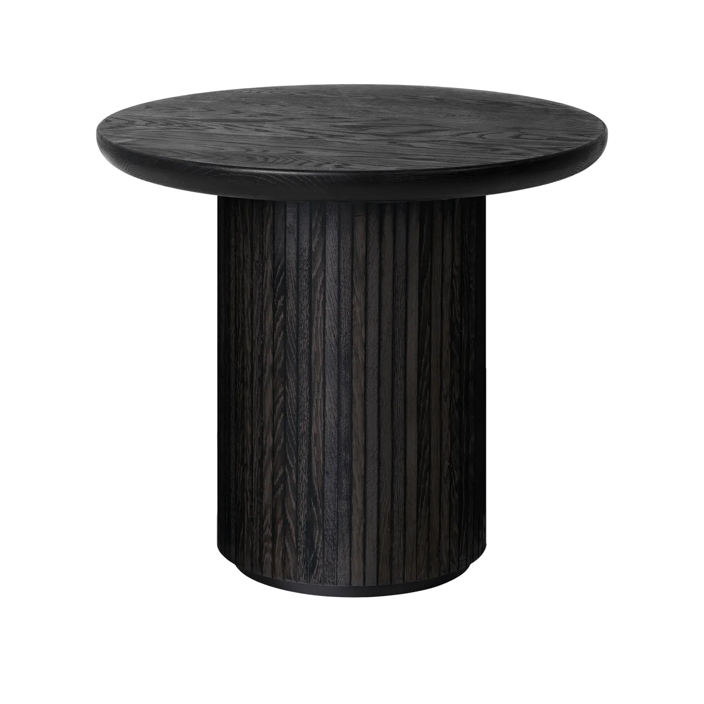Gubi - Moon Lounge Table Round H55 x Ø60, Brown/Black Stained Veneer Oak Lacquered - Sidobord - Space Copenhagen - Brun,Svart - Trä