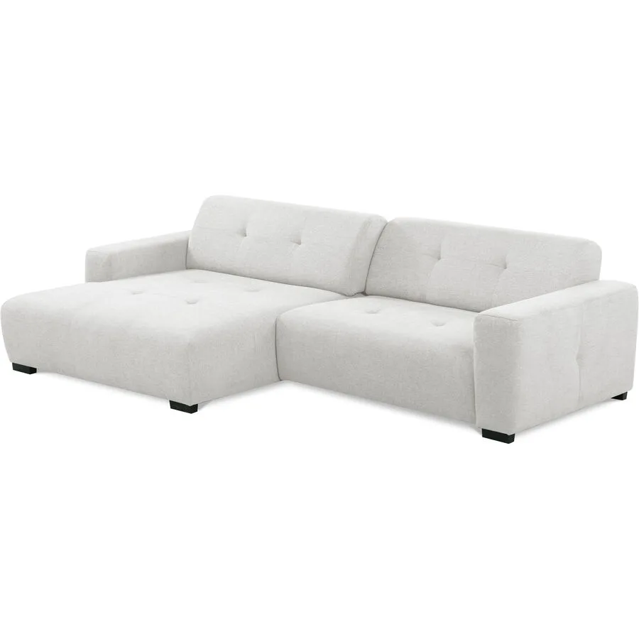 Ecksofa Bondi Links moderne Chenille-/Weboptik Ecru B 286 T 169 cm