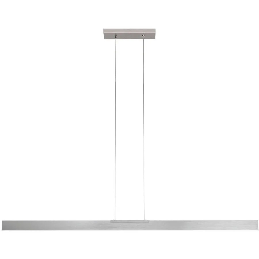 Bopp Pendellampe Nano Silber Aluminium 1 cm 140 cm - Farbe: Aluminium geschliffen - LED - Lichtfarbe: Extra warmweiss - Pendellampe- LED