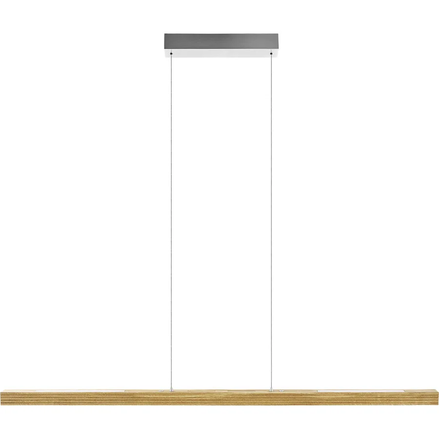 HERZBLUT Pendellampe Hermann Braun/Silber Holz/Metall 130 cm 160 cm - Farbe: Silber/Braun - LED - Lichtfarbe: Extra warmweiss - Helles Neutralweiss -