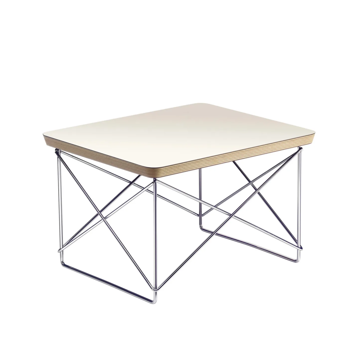 Vitra - Occasional Table LTR White/Chrome - Sidobord - Charles & Ray Eames - Vit - Metall/Trä