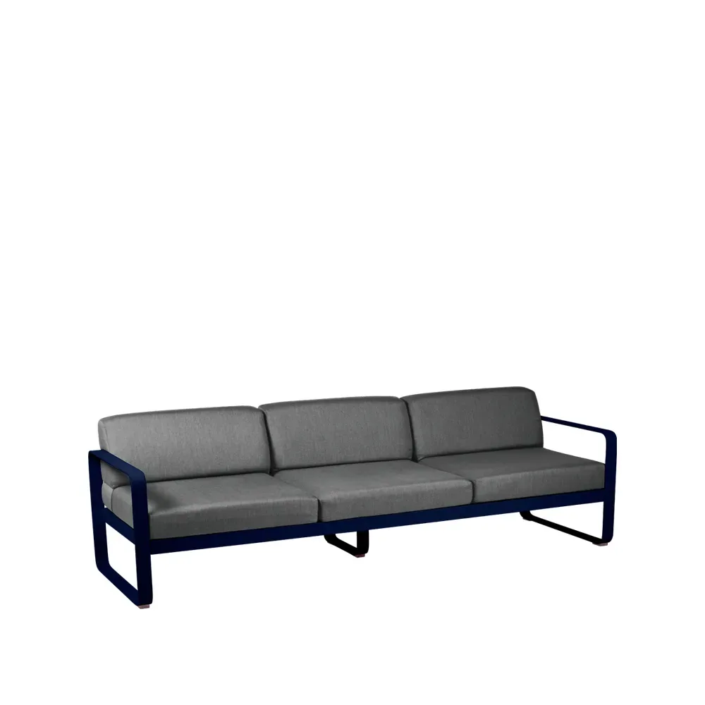 Fermob Bellevie soffa 3-sits Deep blue (blå), graphite grey dyna
