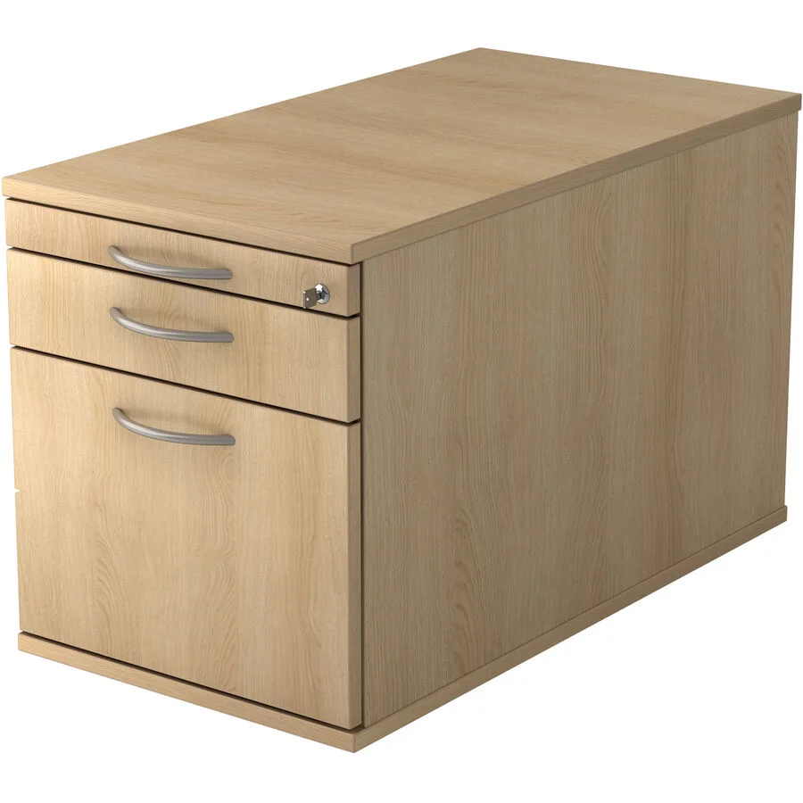 Rollcontainer Office eiche/Aluminium gebürstet Holzwerkstoff B 42.8 cm H 51.2 cm