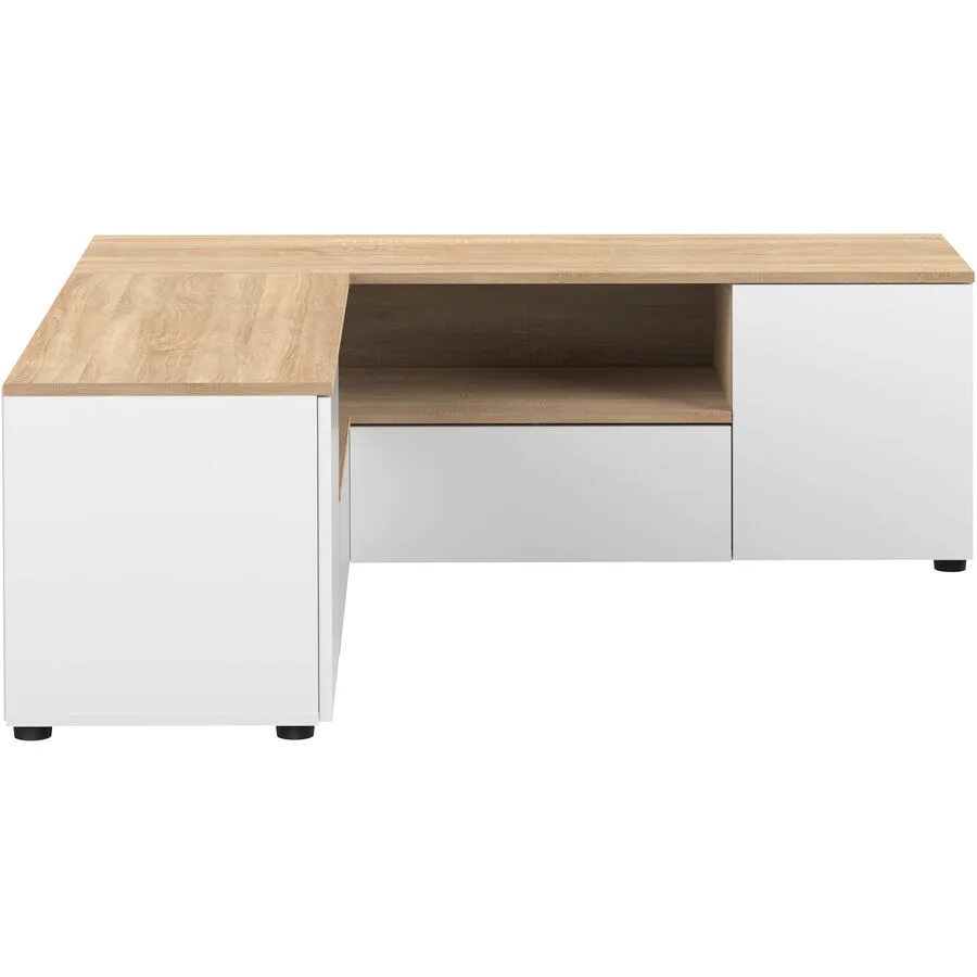 TV-Möbel Meduris Eiche Dekor/weiss Holzwerkstoff B 130 cm