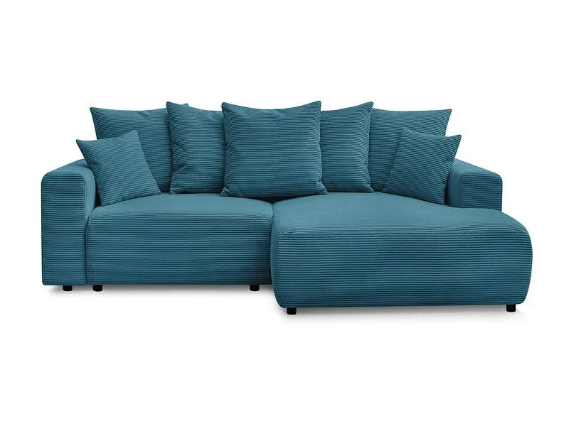 Ecksofa BOBOCHIC ATILLA Cord-Stoff hellblau