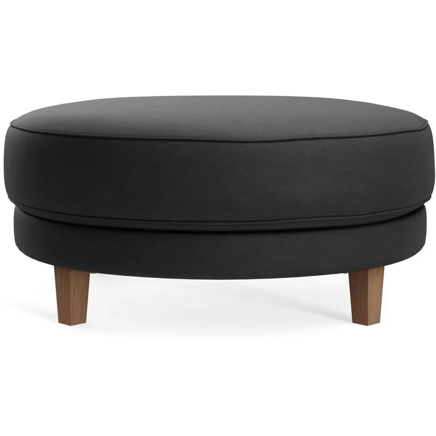 Hocker Avena black Stoff/Holzfuss walnuss B 101 H 45 cm - Möbel Konfigurator: Traummöbel individuell zusammenstellen