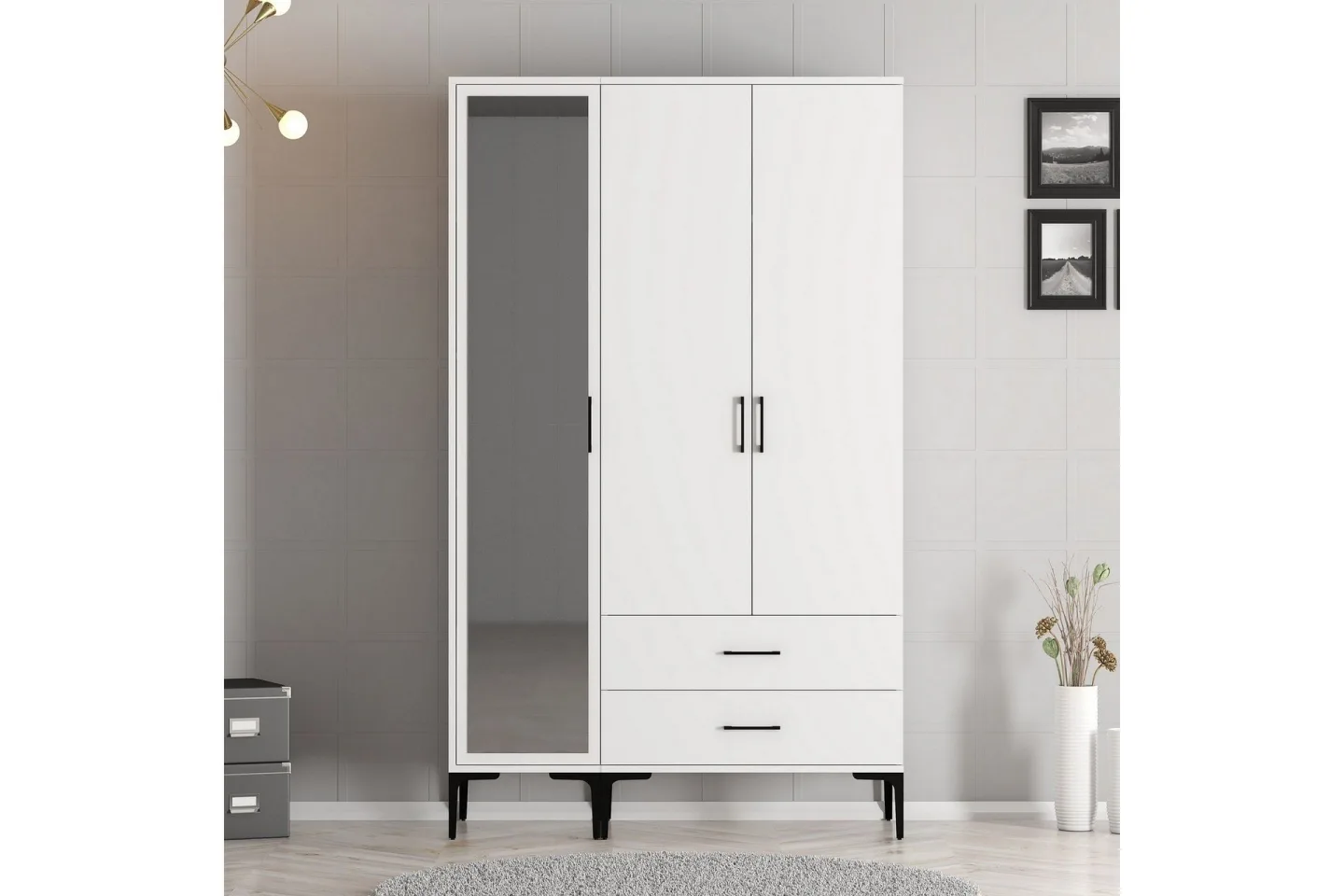 Kumsal Garderob 120 cm - Vit