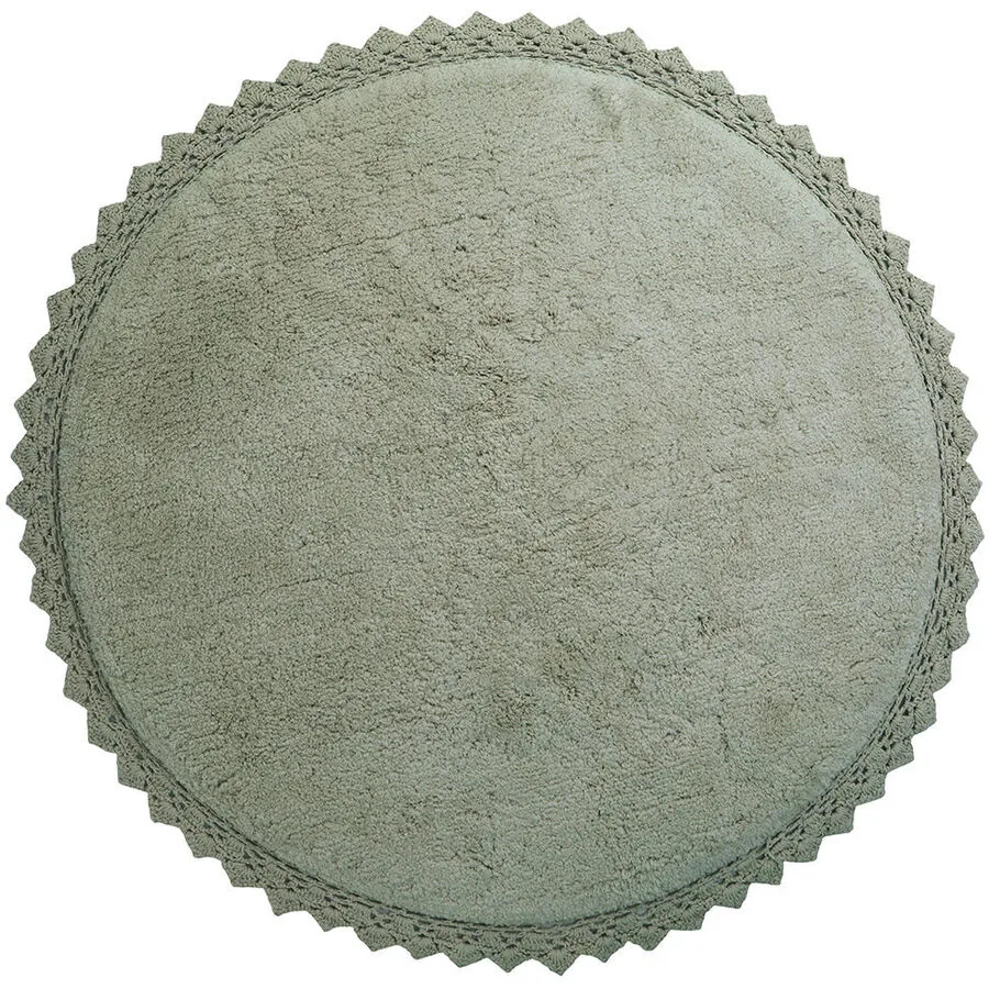 Teppich Emmi olive Einfarbig Baumwolle 110 x 110 cm