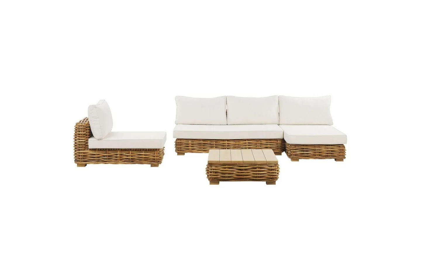 Loungegrupp Varallo Natur/vit, Vänstervänd - Natur/vit, Vänstervänd