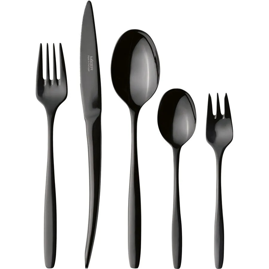 MÄSER Besteck-Set 30-tlg. Nigran Schwarz Edelstahl
