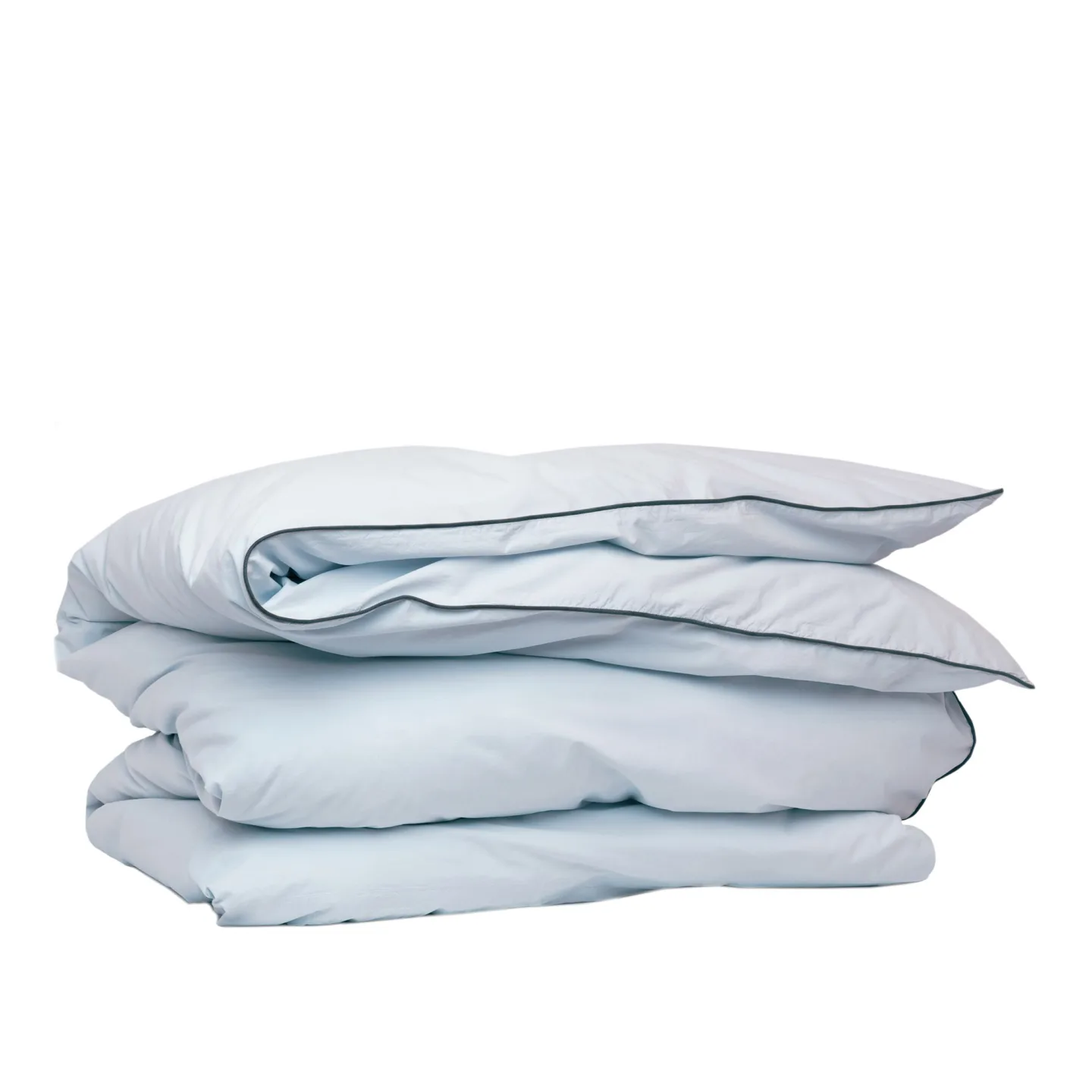Mille Notti - Powder Duvet Cover Organic Light Blue/Dark Blue 220x220 - Påslakan - Beata Heuman - Blå - Bomull