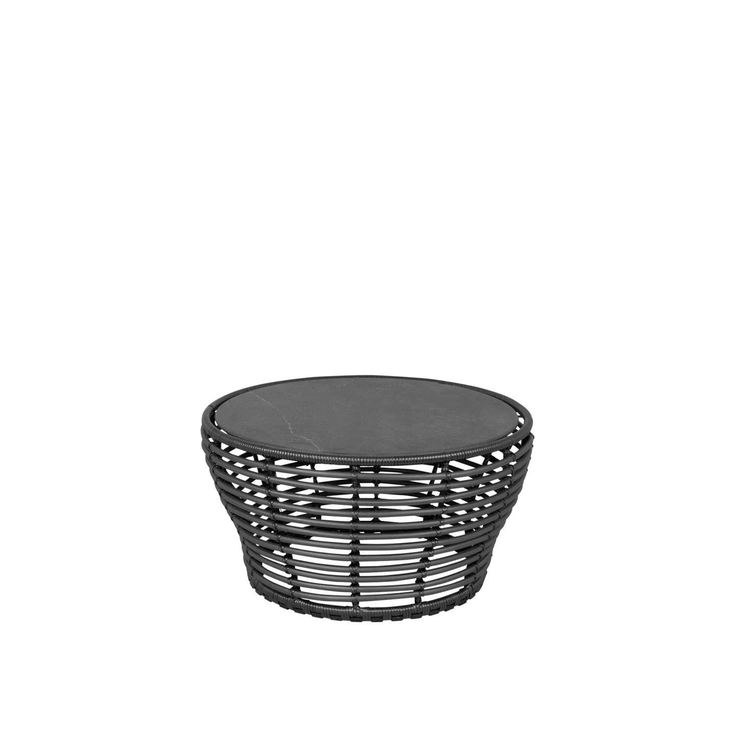 Cane-Line - Basket Soffbord Medium, Graphite - Soffbord utomhus - Søren Rose Studio - Svart - Naturmaterial/Metall