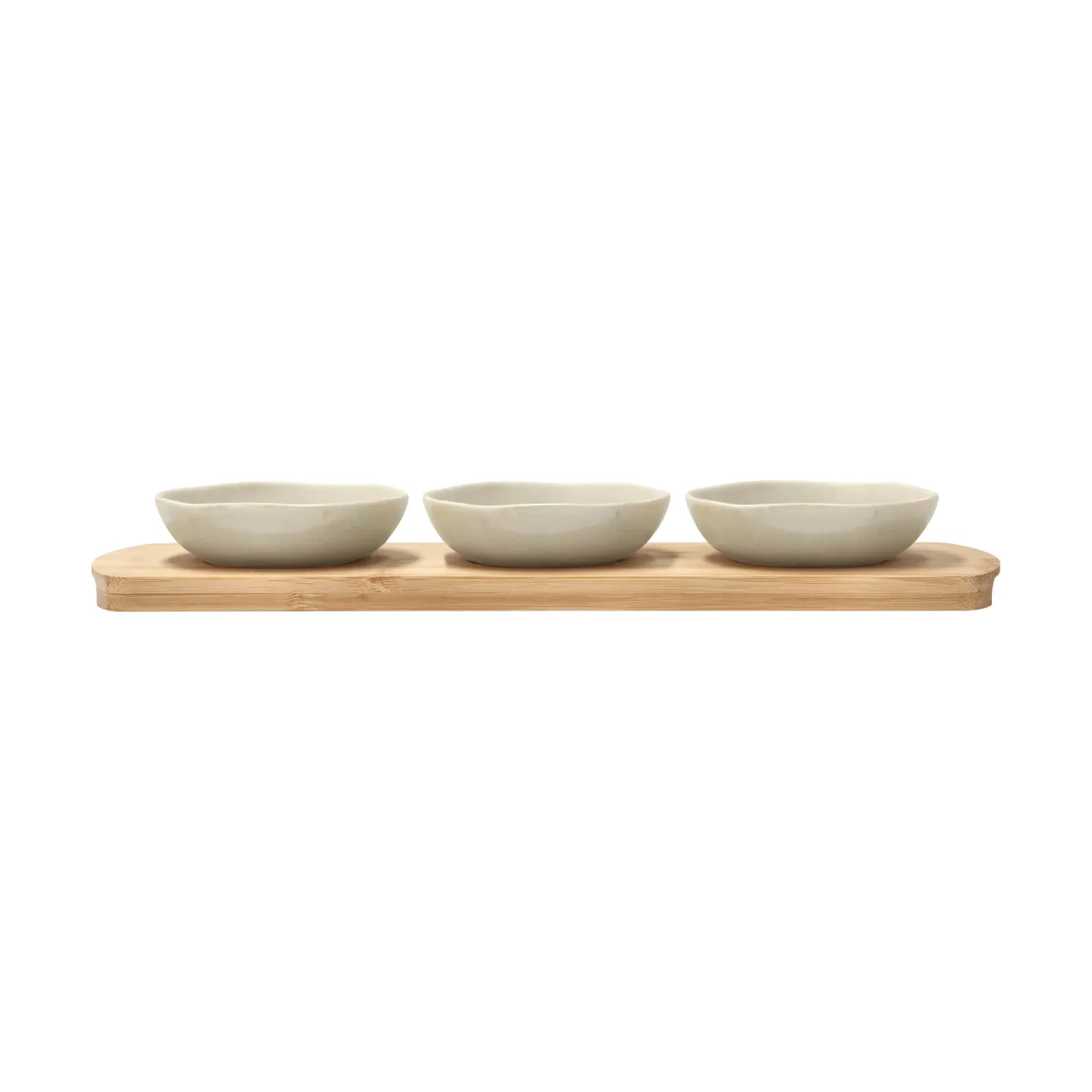Villa Collection Shoku Bambustablett mit 3 Schalen Beige