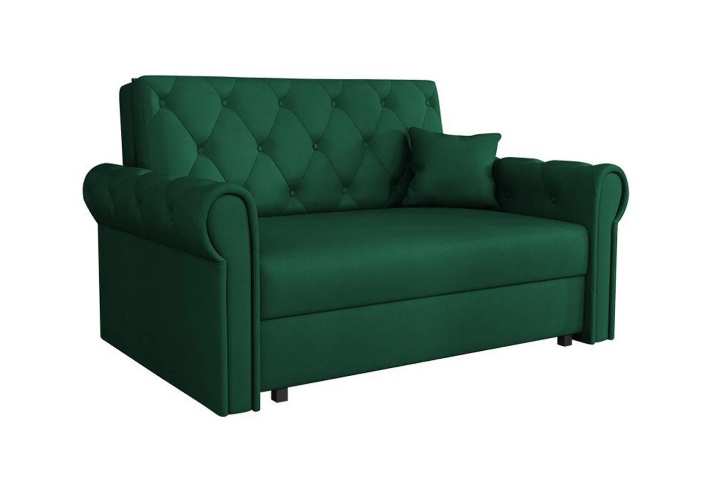 Denegal 2-sits liten bäddsoffa i Plysch - Grön