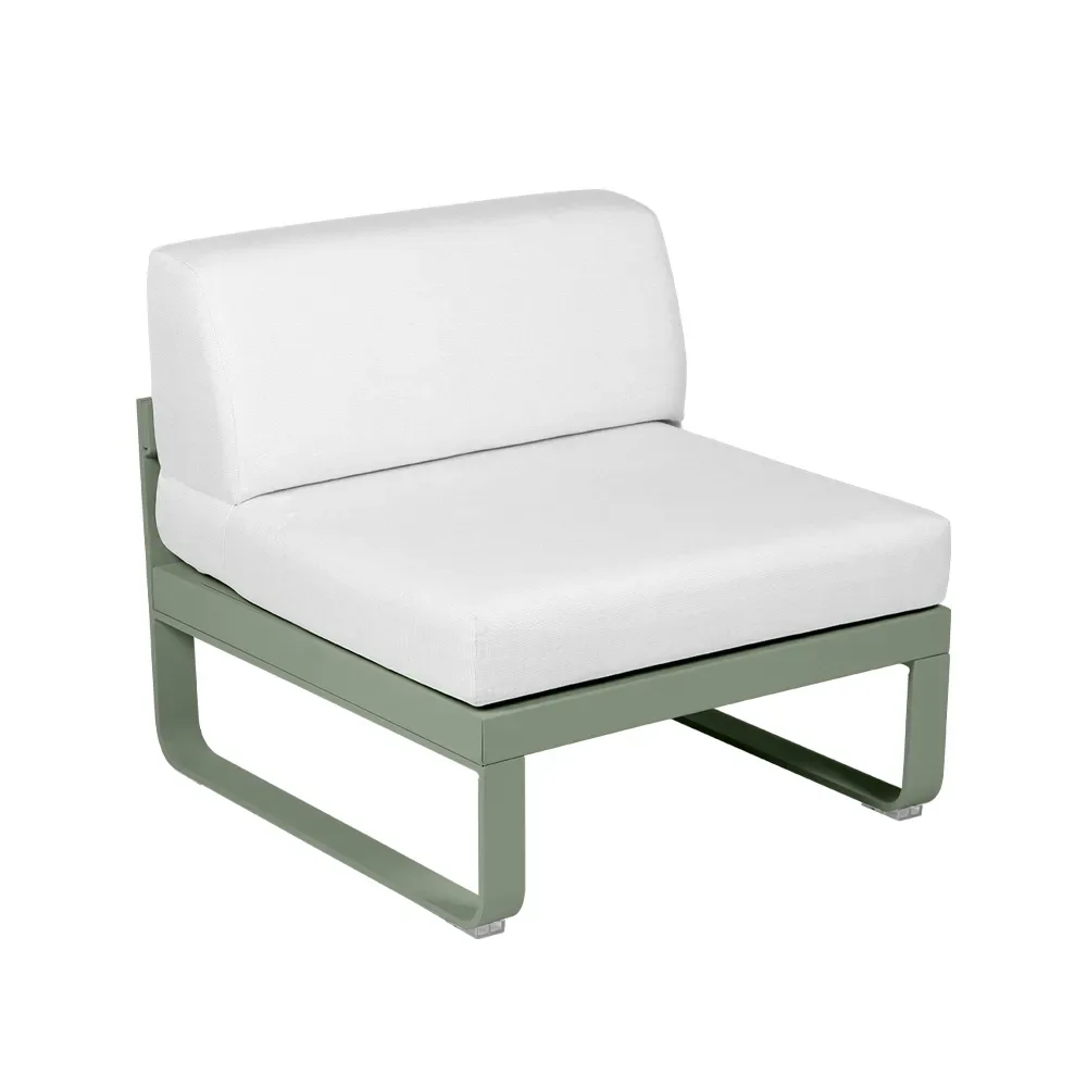 Fermob Bellevie Central modulsoffa Cactus (grön), off-white dyna, 1-sits