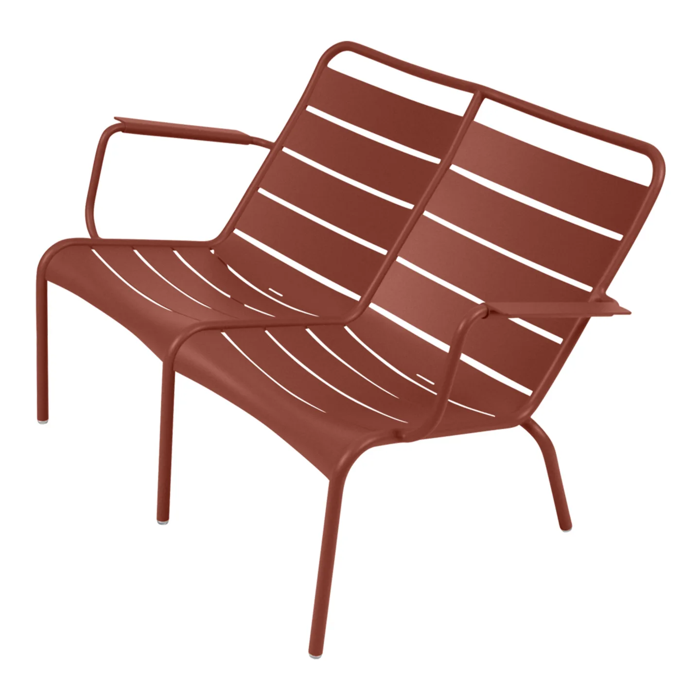 Fermob - Luxembourg Duo Low Armchair Red Ochre 20 - Fåtöljer utomhus - Frédéric Sofia - Metall