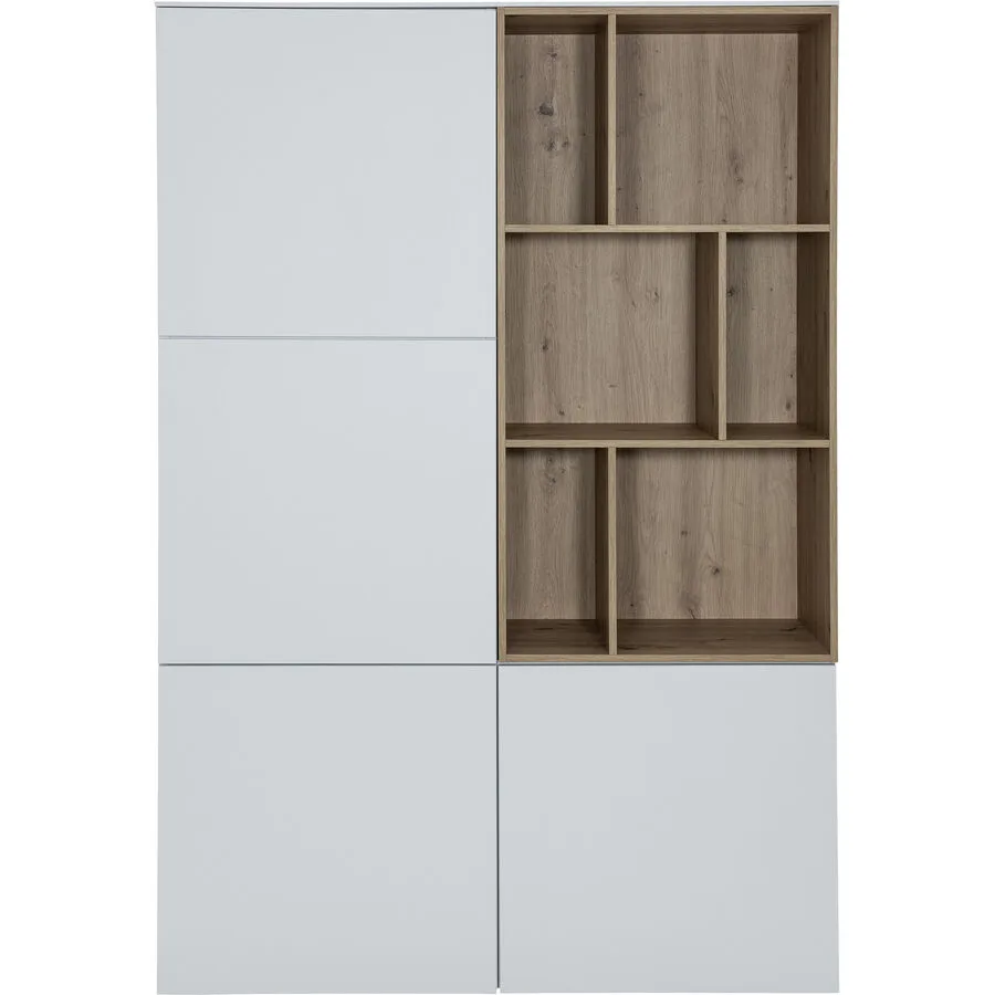 Highboard Setup Weiss/Braun Holz 116 cm 176 cm - Farbe: weiss/natur - Material: Holzwerkstoff - Möbel Konfigurator: Traummöbel individuell