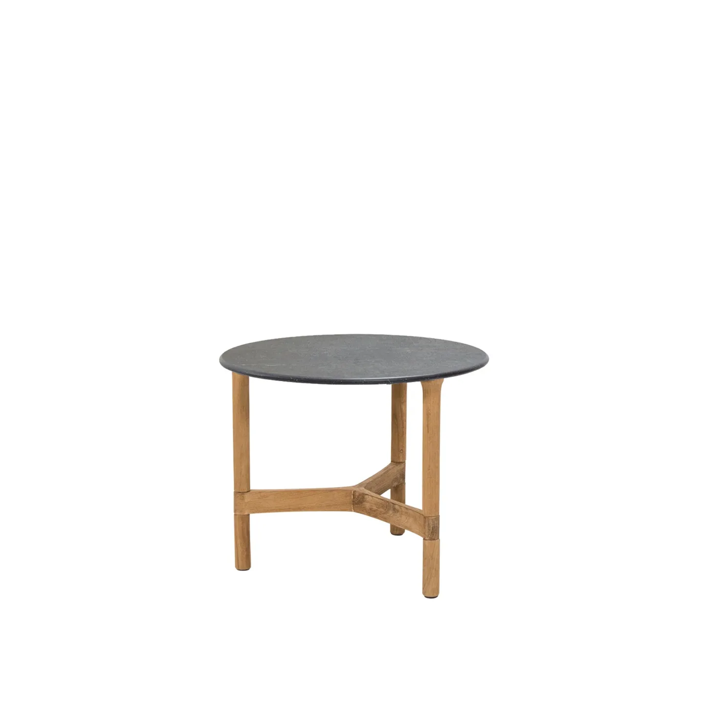 Cane-Line - Twist Soffbord Ø 45, Black Ceramic - Soffbord utomhus - byKATO - Svart - Naturmaterial/Trä