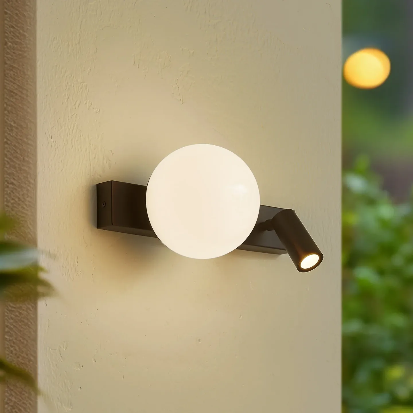 Larcie LED-Außenwandlampe 35cm, 2-flg., Alu, Sensor - Lindby - Balkon - Modern - Aluminium - Mehrflammig