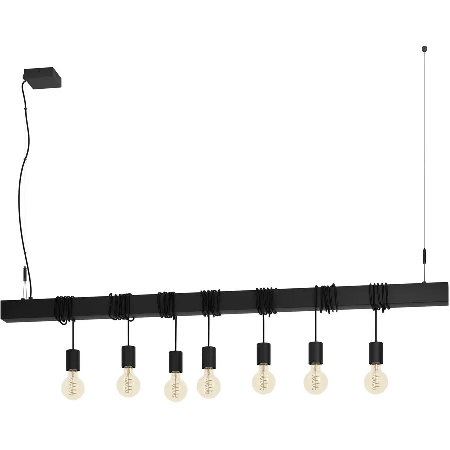 Eglo Pendellampe Townshend-B Schwarz Stahl 9.5 cm 200 cm